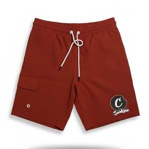 Cookies SF Logo Nylon Athletic Shorts - Red Streetwear Cargo Shorts